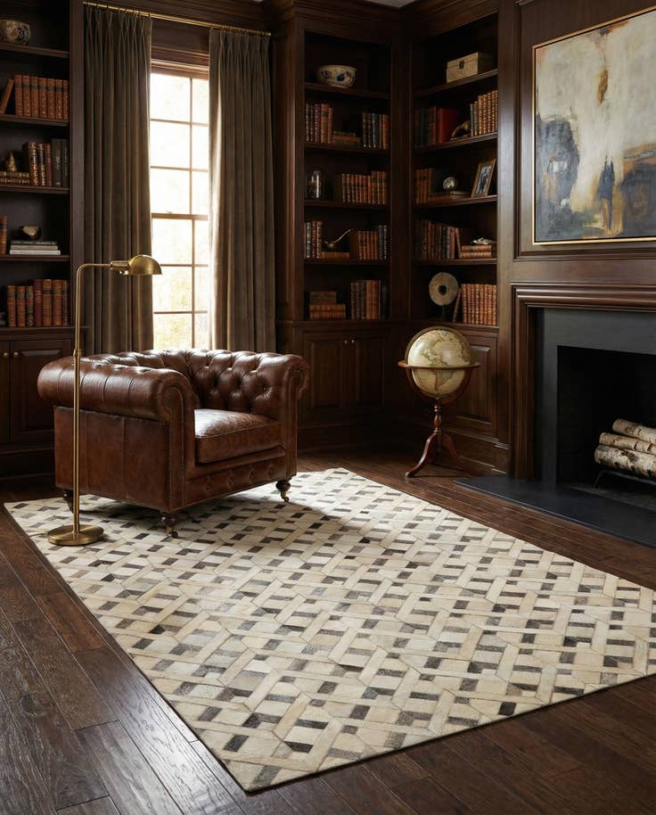 Detail image of 5' 3 x 8' 4 Cowhide - Patchwork Rug
