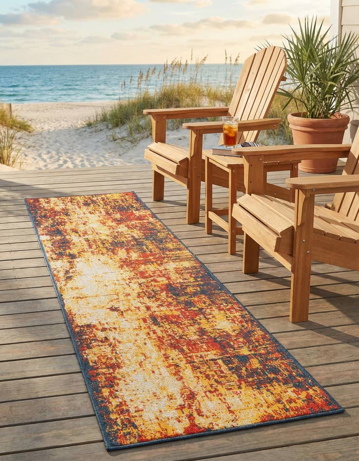 Detail image of 2' x 8' Easy-Clean Coastal Indoor / Outdoor Runner Rug