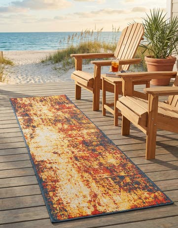 2' x 8' Easy-Clean Coastal Indoor / Outdoor Runner Rug