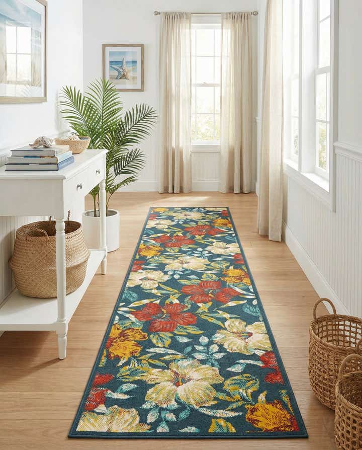 2' 7 x 12' Easy-Clean Coastal Indoor / Outdoor Runner Rug