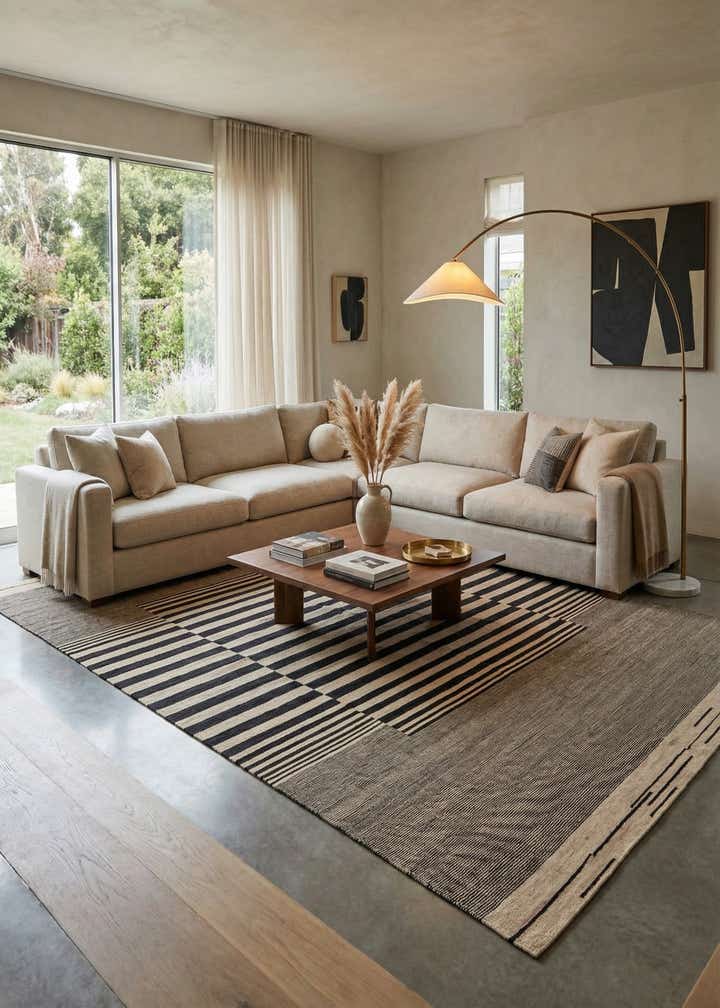 7' x 9' 8 Hand Woven Kilim Modern Wool Rug