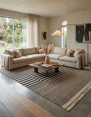 7' x 9' 8 Hand Woven Kilim Modern Wool Rug