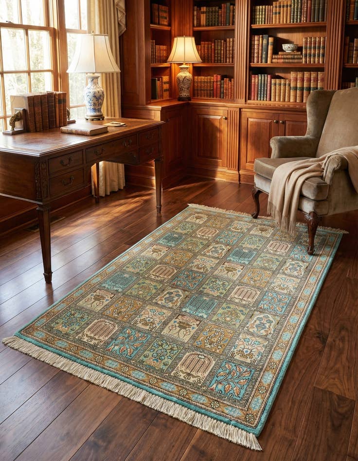 Detail image of 1' 11 x 2' 11 Ghom Silk Rug