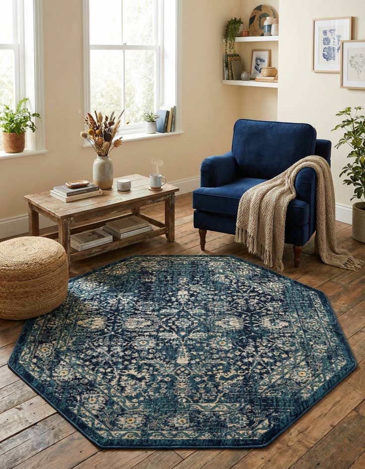 Detail image of 5' 3 x 5' 3 Stockholm Octagon Rug