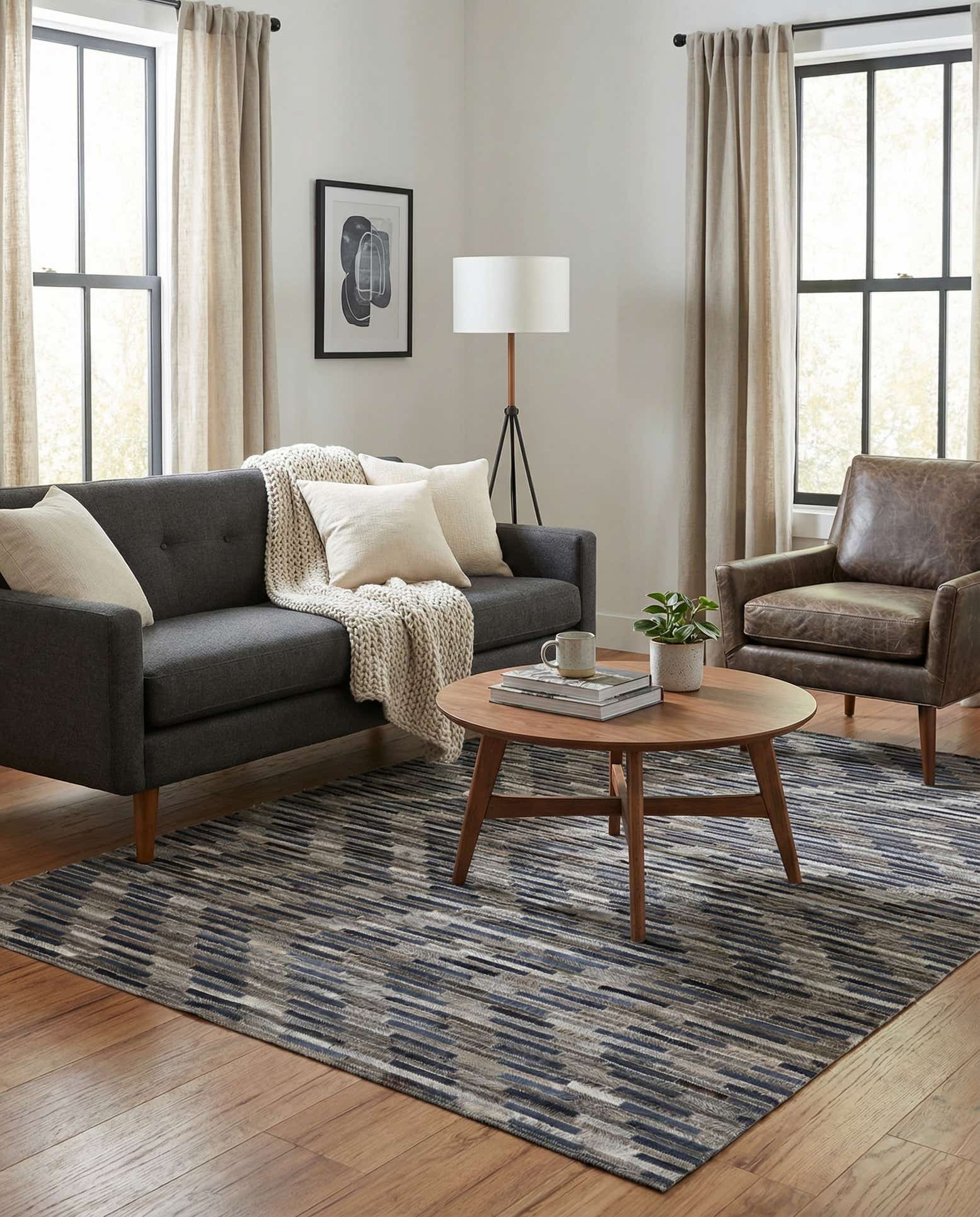 4' x 6' Cowhide Leather Rug