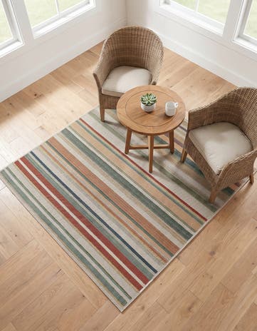5' 3 x 5' 3 Easy-Clean Baja Indoor / Outdoor Square Rug