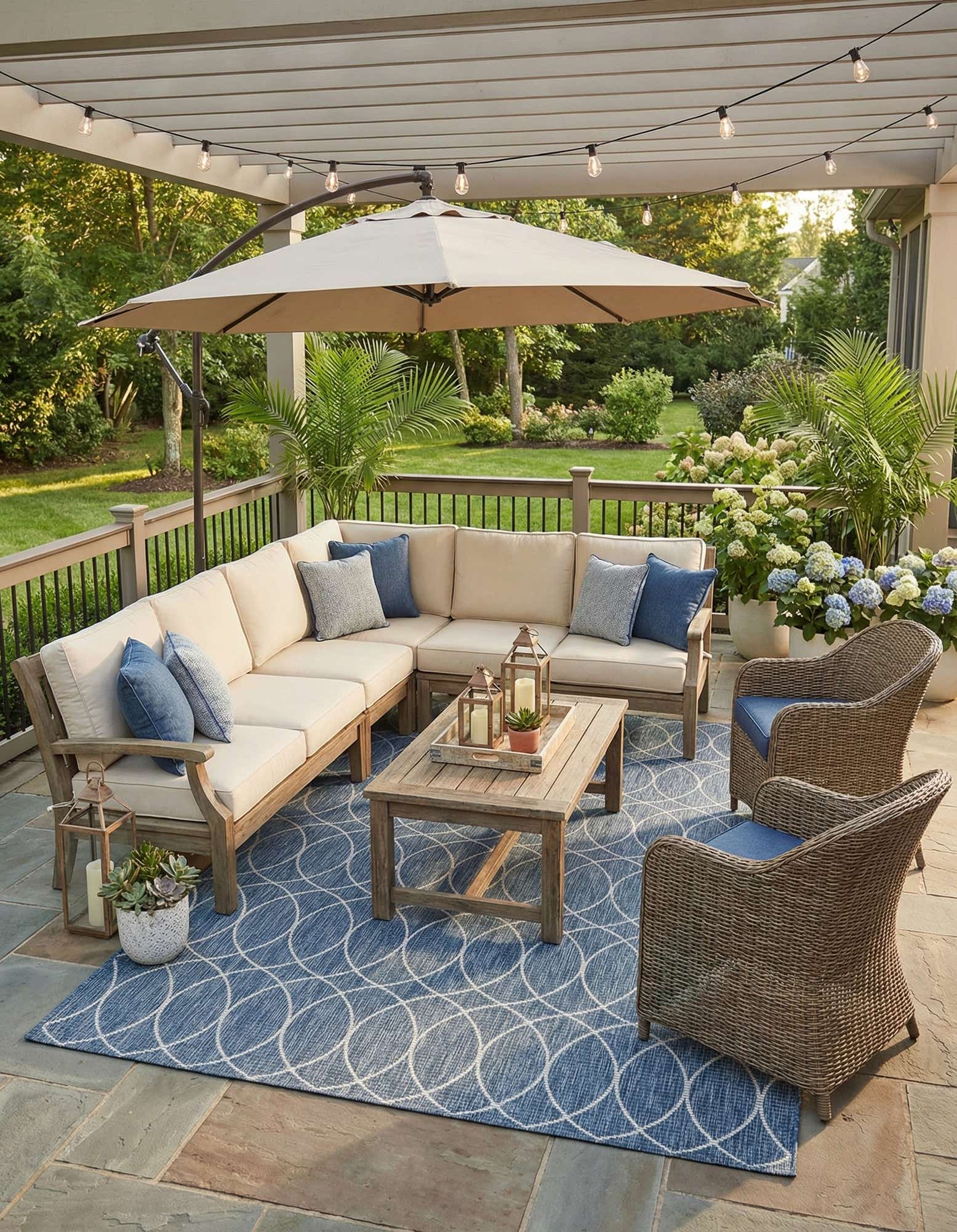 7' 10 x 11' Easy-Clean Lattice Indoor / Outdoor Rug