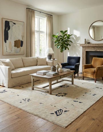 8' 10 x 12' Hand Knotted Oushak Wool Rug