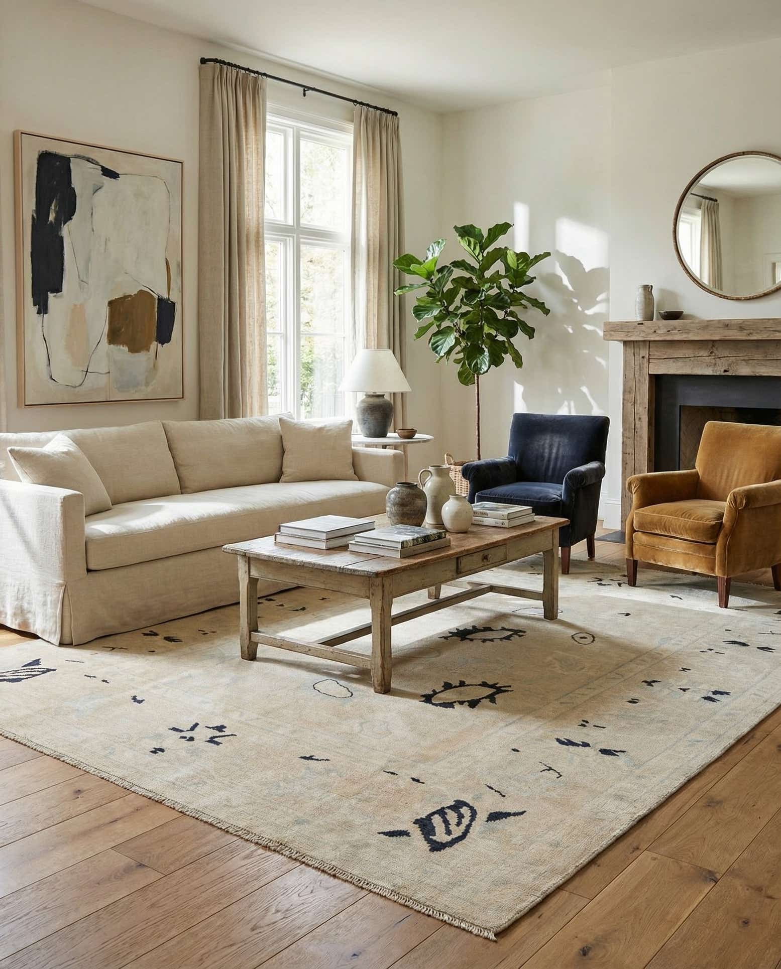 8' 10 x 12' Hand Knotted Oushak Wool Rug