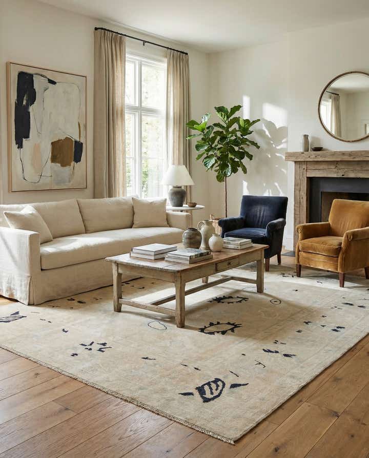 8' 10 x 12' Hand Knotted Oushak Wool Rug