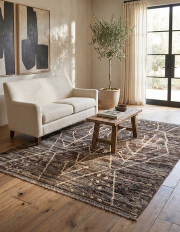 5' x 6' 4 Hand Knotted Moroccan Wool Rug