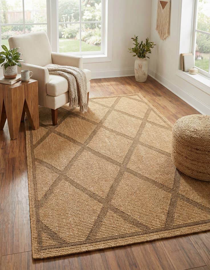 Detail image of 4' x 6'  Washable Trellis Indoor / Outdoor Rug