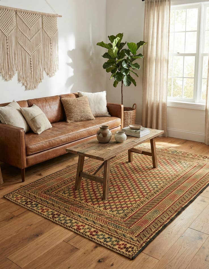 Detail image of 3' 10 x 6' 3  Hand Knotted Sumak Wool Rug