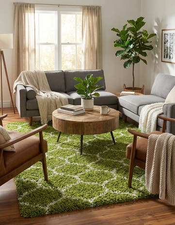 7' 10 x 10' Lattice Shag Rug
