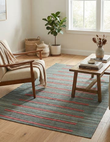 4' 2 x 6' Hand Woven Kilim Modern Wool Rug
