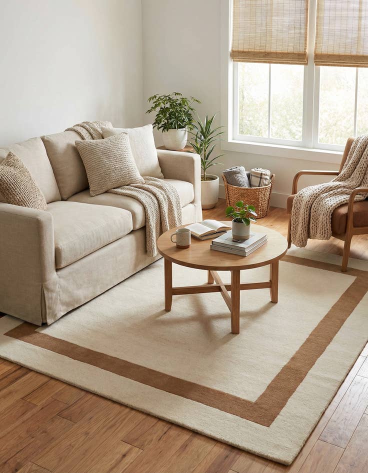 Detail image of  5' 1 x 5' 1 Jill Zarin Border Wool Square Rug