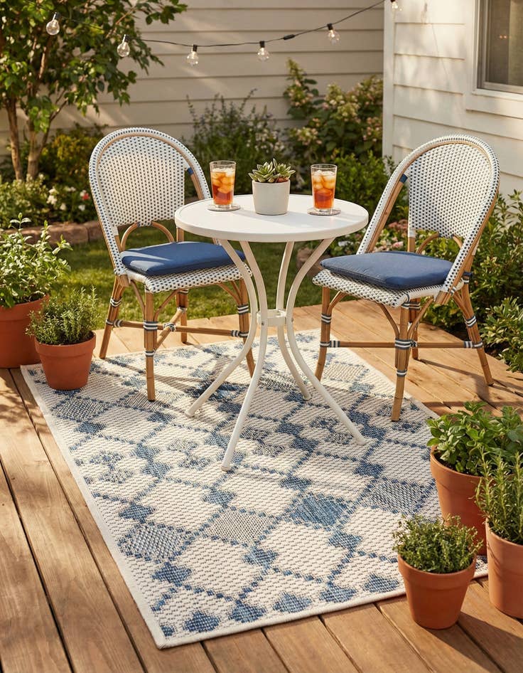 Detail image of  2' x 3'  Washable Lattice Indoor / Outdoor Rug