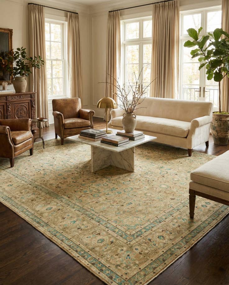 Detail image of 9' 8 x 12' 7 Hand Knotted Ultra Vintage Persian Wool Rug