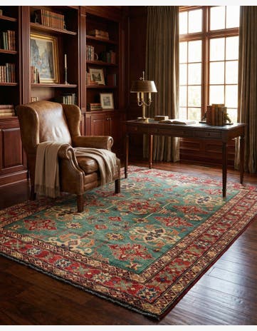 5' 10 x 7' 7 Hand Knotted Kazak Wool Rug