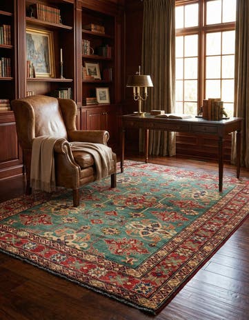 5' 10 x 7' 7 Hand Knotted Kazak Wool Rug