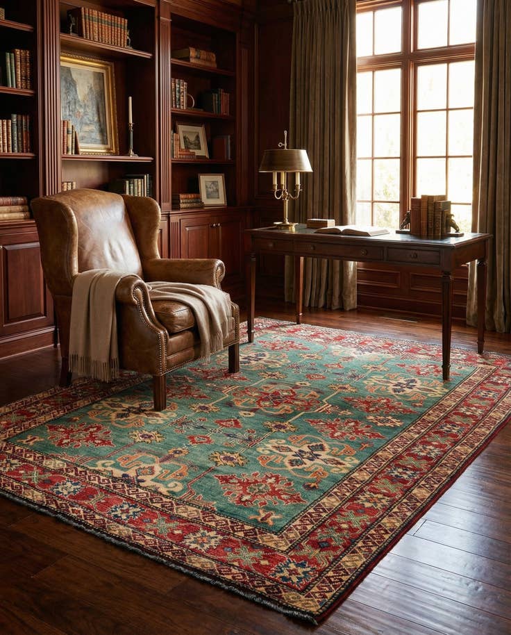 Detail image of 5' 10 x 7' 7 Hand Knotted Kazak Wool Rug