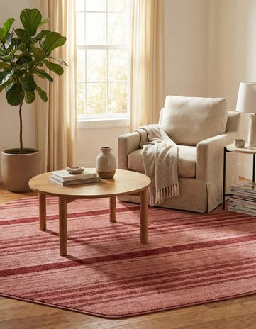 Rusty Pink Rose Gemstone Octagon Rug