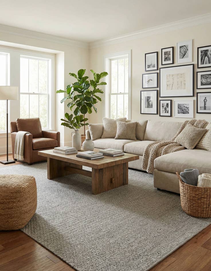 Detail image of 9' x 12'  Hand Woven Lattice Wool Rug