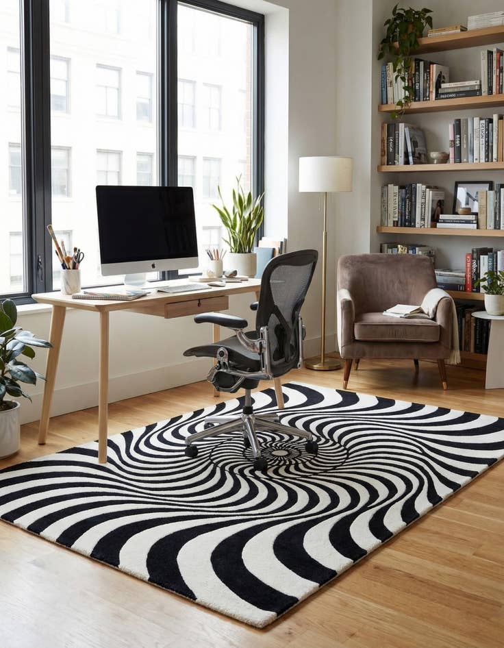 Detail image of  4' x 5' 10 Vortex Wool Rug