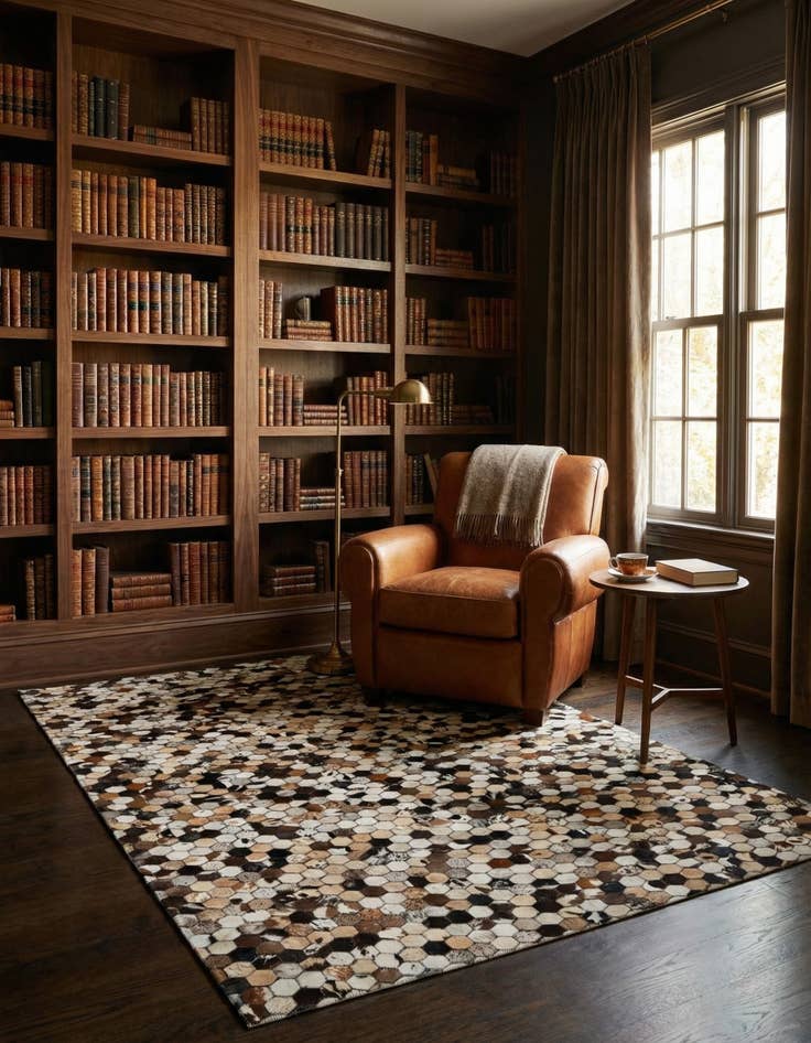 Detail image of 5' 1 x 7' 11 Cowhide - Patchwork Rug