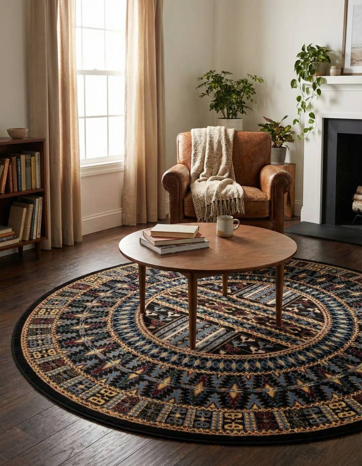 Detail image of 5' 3 x 5' 3 Bokhara Round Rug