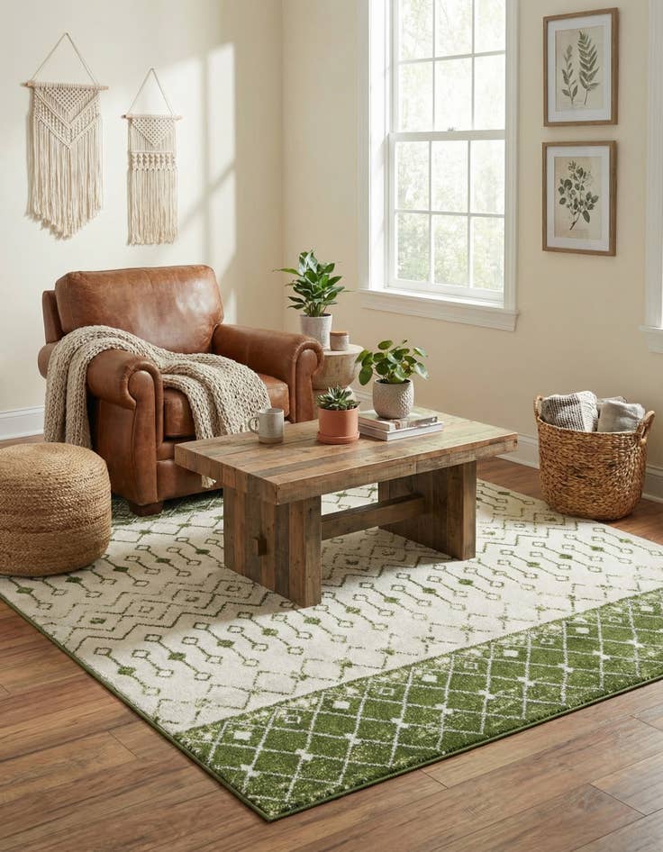 Detail image of 6' x 6' Moroccan Trellis Square Rug