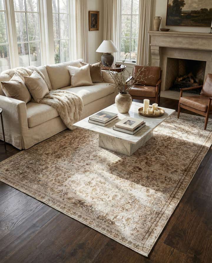6' 7 x 9' 9 Hand Knotted Ultra Vintage Persian Wool Rug