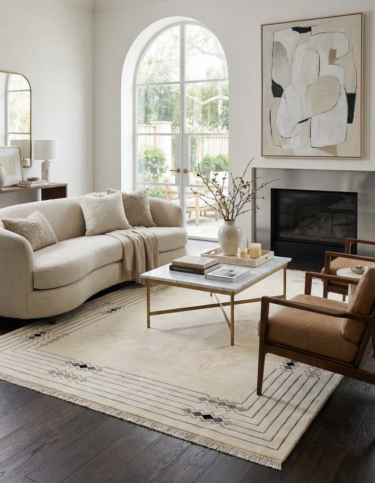 Detail image of 6' 10 x 9' 6  Hand Knotted Darya Wool Rug