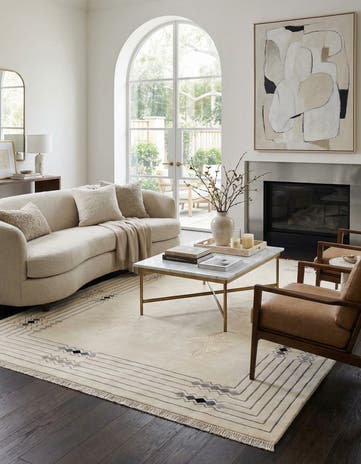 6' 10 x 9' 6 Hand Knotted Darya Wool Rug