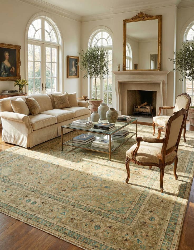 Detail image of 9' 8 x 12' 7  Hand Knotted Ultra Vintage Persian Wool Rug