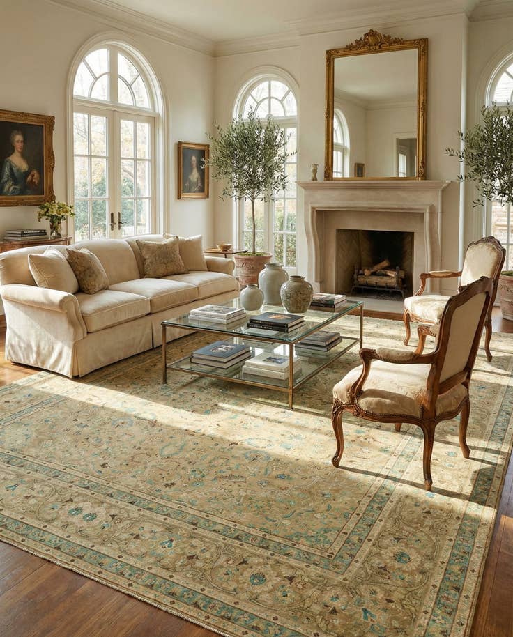 Detail image of 9' 8 x 12' 7 Hand Knotted Ultra Vintage Persian Wool Rug