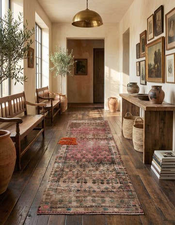 3' 6 x 9' 10 Hand Knotted Ultra Vintage Persian Wool Runner Rug