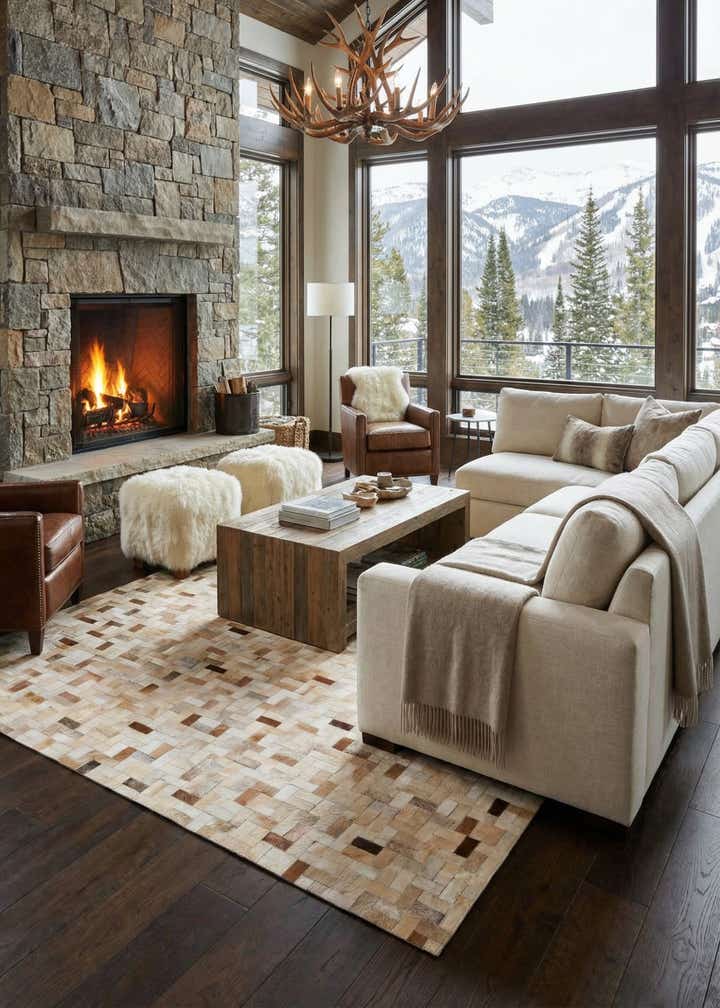 5' 4 x 7' 7 Cowhide Rug