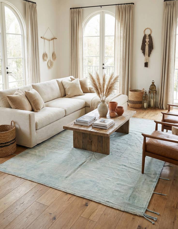 Detail image of 9' 4 x 11' 9  Hand Knotted Moroccan Wool Rug