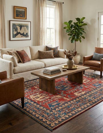 5' 2 x 6' 9 Hand Knotted Kazak Wool Rug