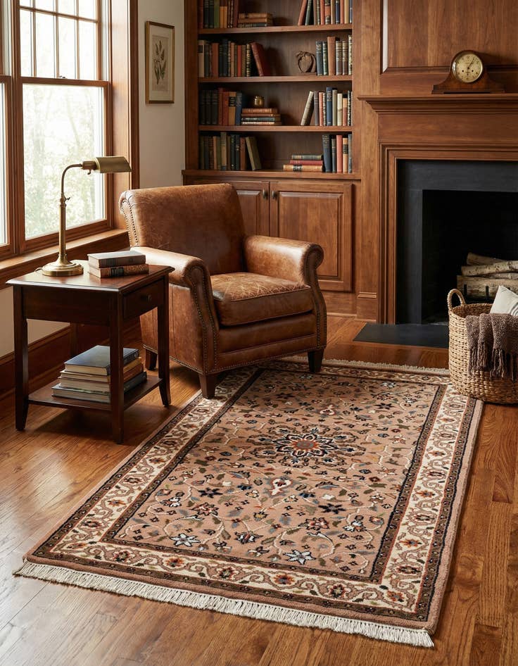 Detail image of 3' x 5' 4 Hand Knotted Kashan Wool Rug