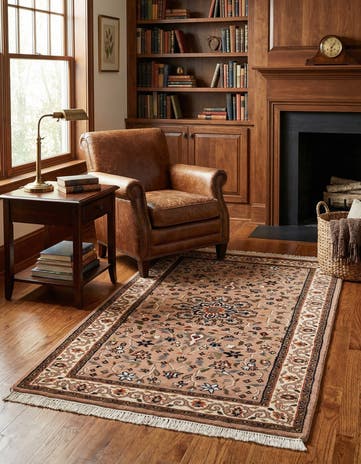 3' x 5' 4 Hand Knotted Kashan Wool Rug