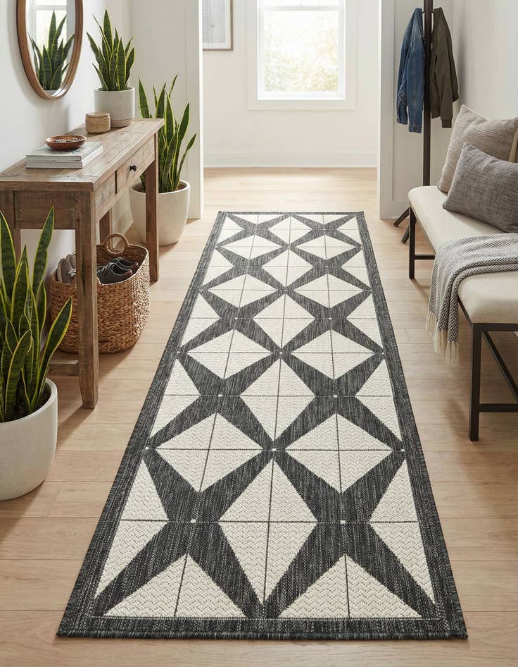 Detail image of 2' x 6' Easy-Clean Modern Indoor / Outdoor Runner Rug