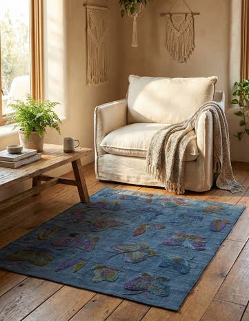 3' 5 x 4' 6 Hand Woven Kilim Suzani Wool Rug