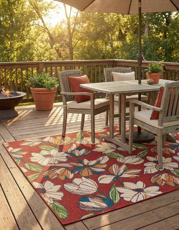 Detail image of  7' 10 x 7' 10  Washable Baja Indoor / Outdoor Square Rug