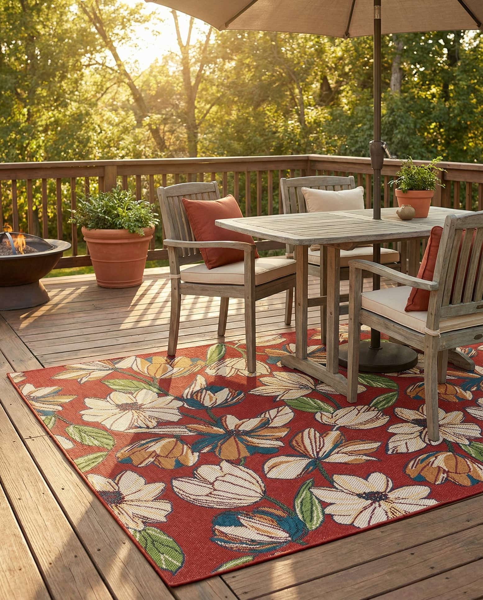 7' 10 x 7' 10 Easy-Clean Baja Indoor / Outdoor Square Rug