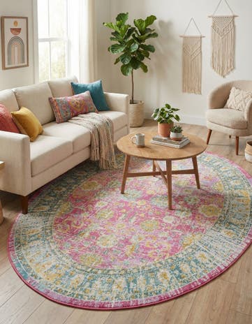 Pink Paragon Oval Rug
