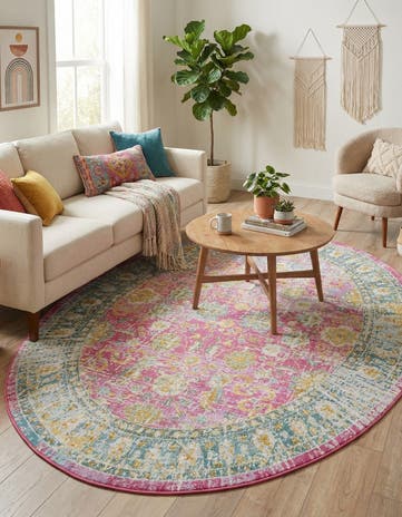 Pink Paragon Oval Rug