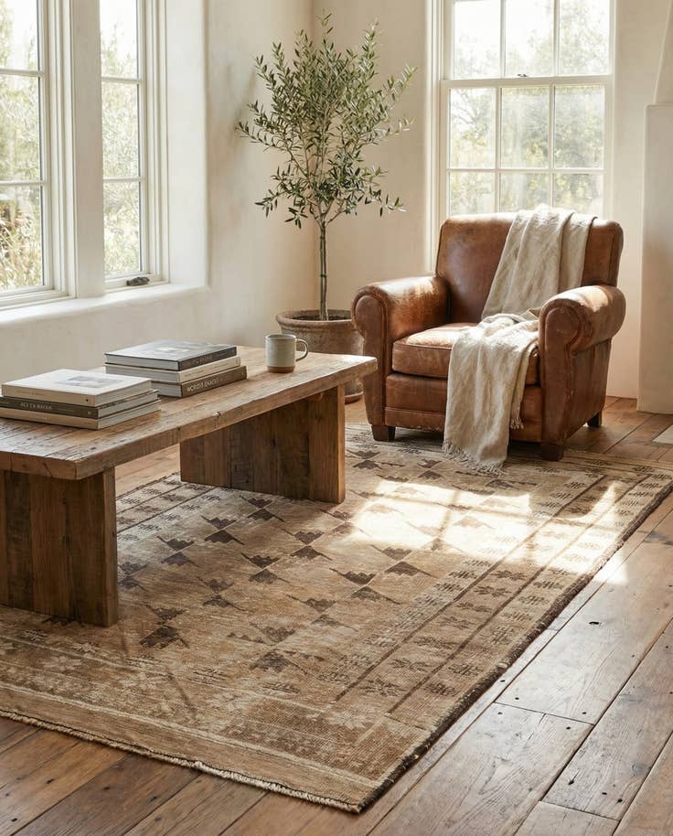 Detail image of 3' 10 x 6' 5 Hand Knotted Ultra Vintage Persian Wool Rug