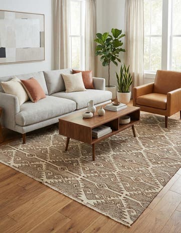 5' 8 x 7' 6 Hand Woven Kilim Modern Wool Rug